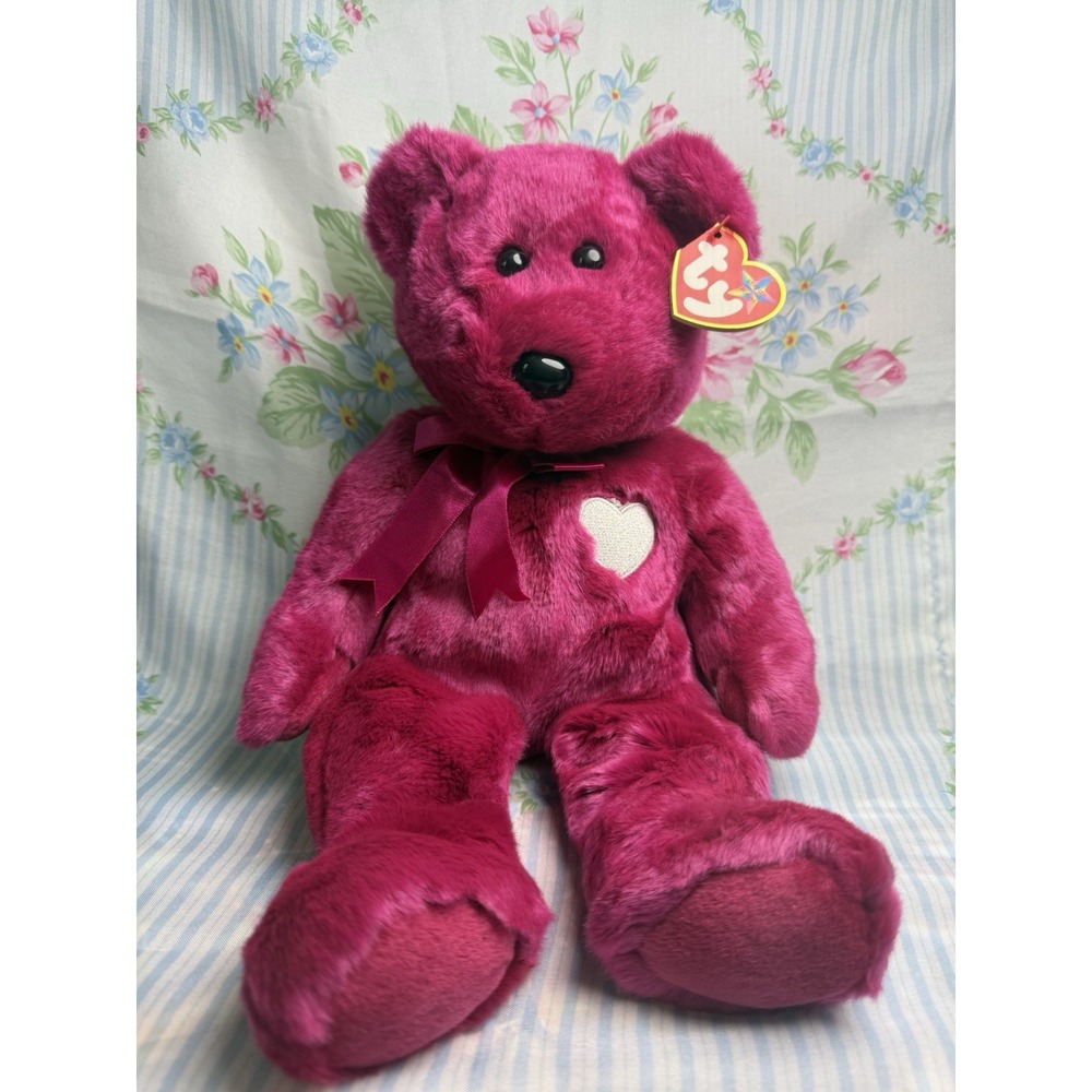 Ty Beanie‎ Buddies "Valentina" The Bear 15" 2000 Valentines Day Plush With Bow